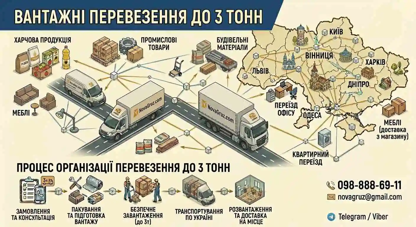 Вантажне авто 3 тонни NovaGruz