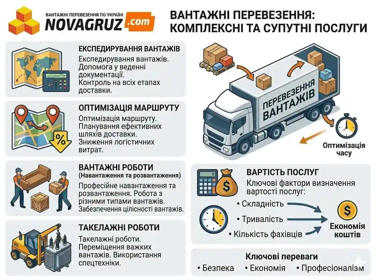 Додаткові послуги вантажних перевезень NovaGruz