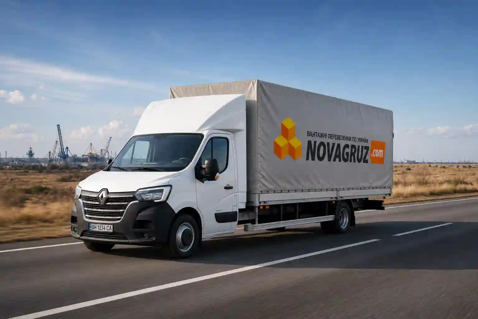 Вантажні перевезення з Житомира по Україні бусом Renault Master. NovaGruz