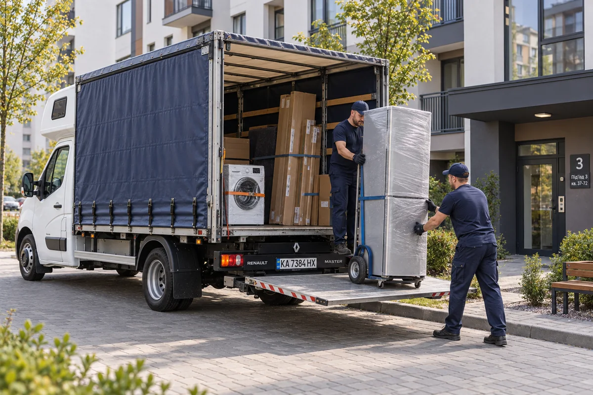 Розвантаження меблів і побутової техніки з Renault Master у Тернополі